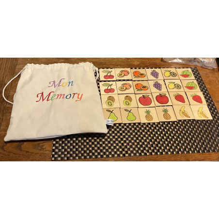 Jeu memory artisanal » thème fruits »