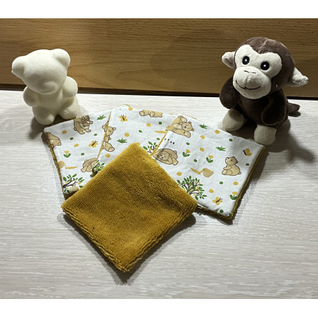 Lingettes lavables bébé « oursons »