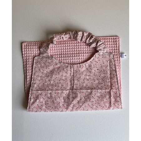 Grande serviette de cantine » rose » (3/6ans)