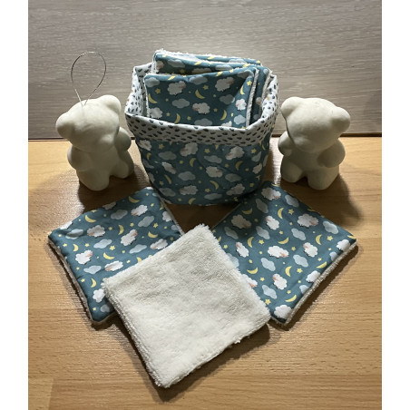 Panier lingettes bébé «  nuages «