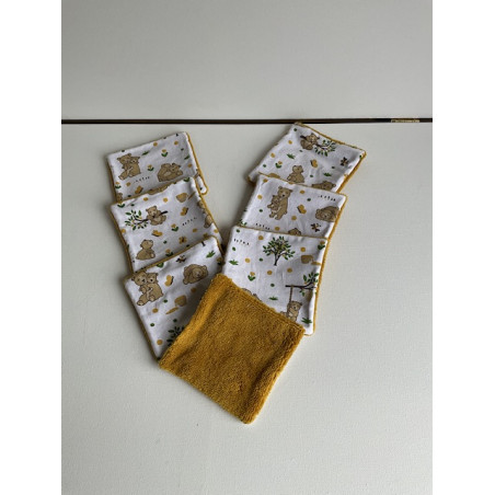 Lot 7 lingettes bébé «oursons »