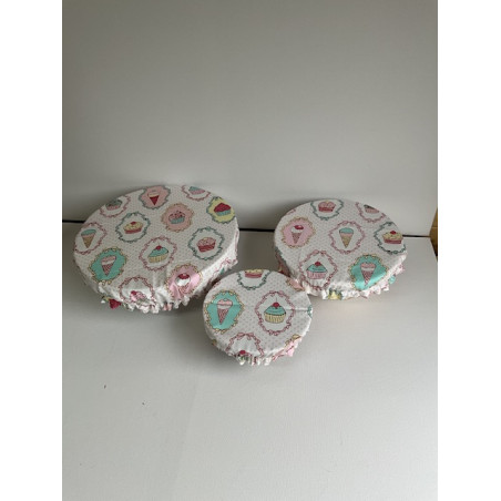 Charlottes alimentaires « cornet de glaces » lot de 3