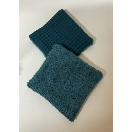 Pads démaquillants bleu canard