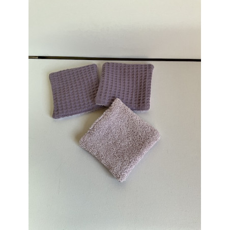 Pads démaquillants parme