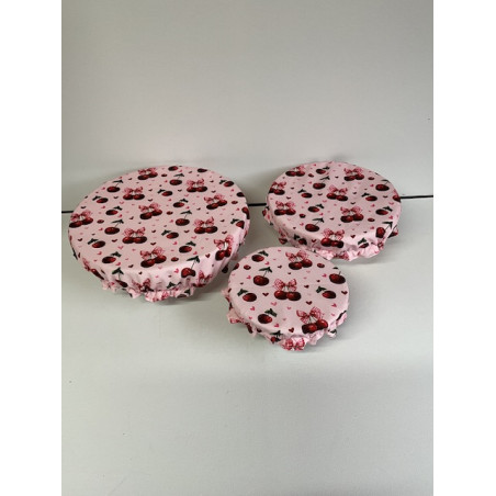 Charlottes alimentaires «cerises rose » lot de 3
