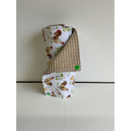 Rouleau essuie tout lavable « nid abeille »