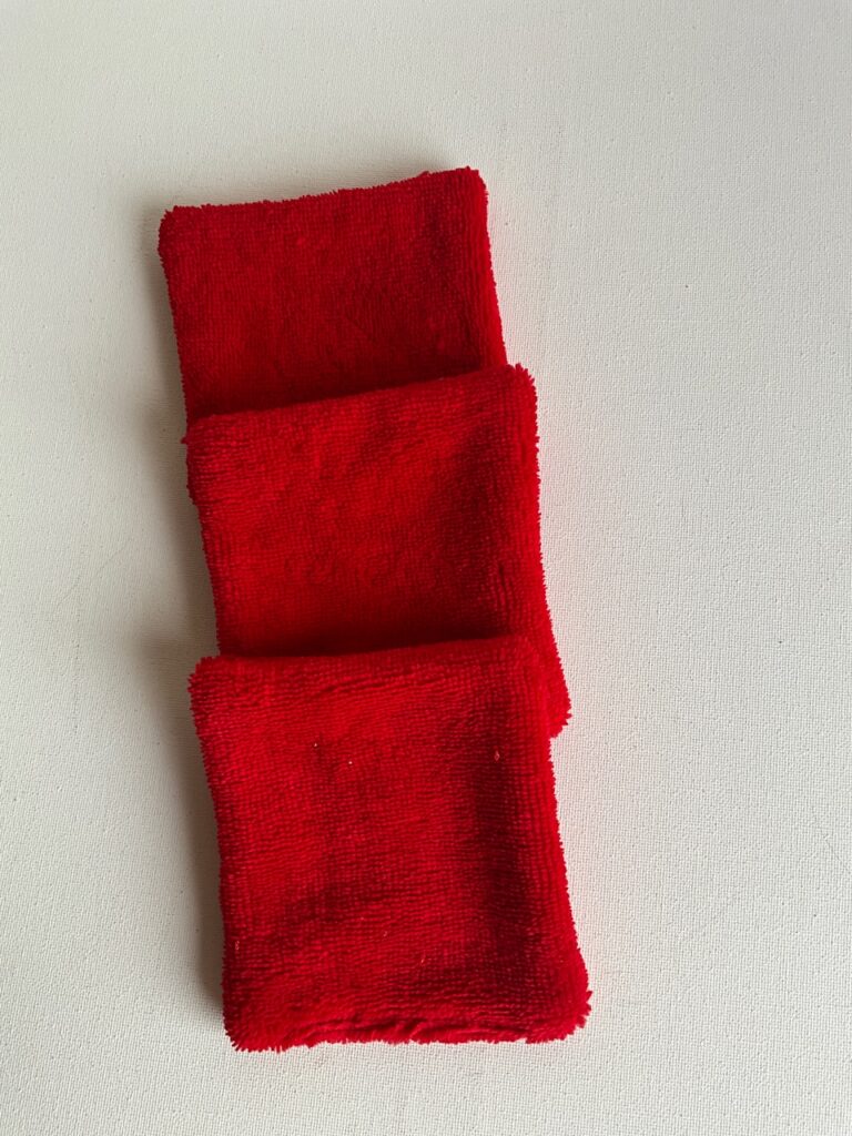 Lot de 3 pads bambou ( rouge)