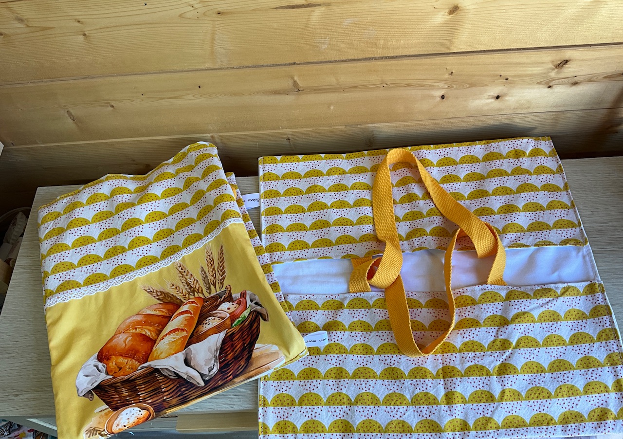 Ensemble Sac à pain floqué + sac à tarte assorti