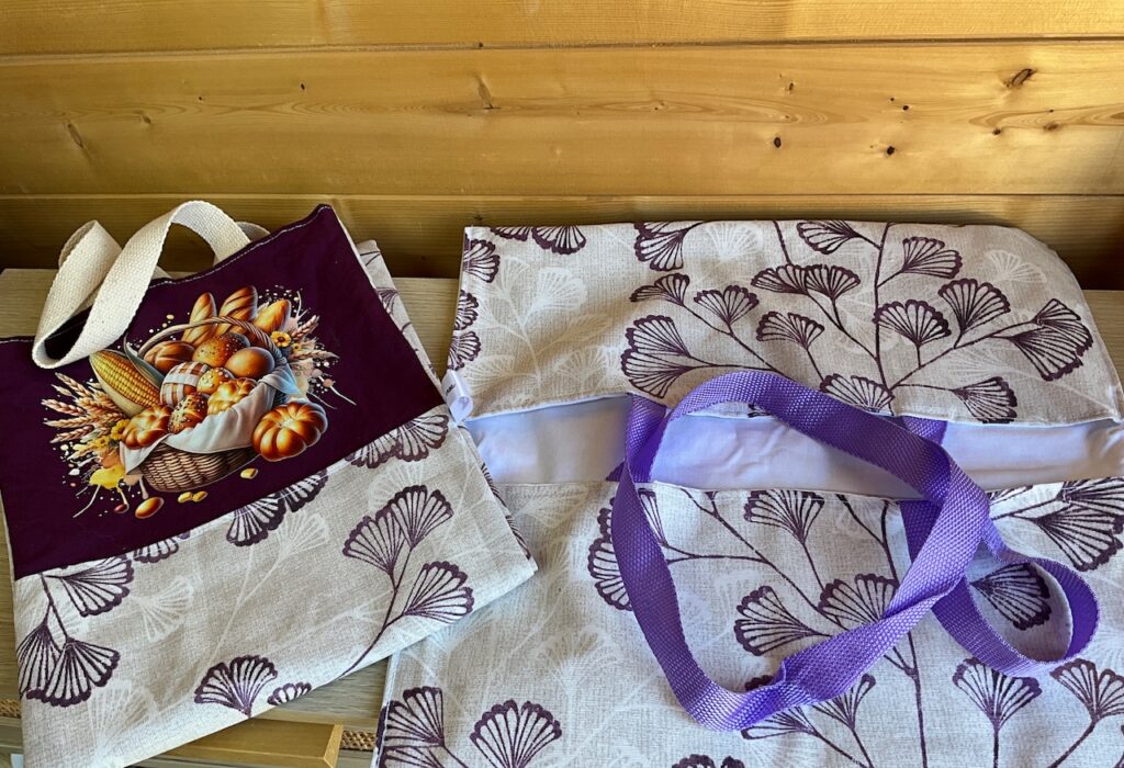 Ensemble Sac à pain floqué + sac à tarte assorti