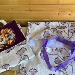 Ensemble Sac à pain floqué + sac à tarte assorti