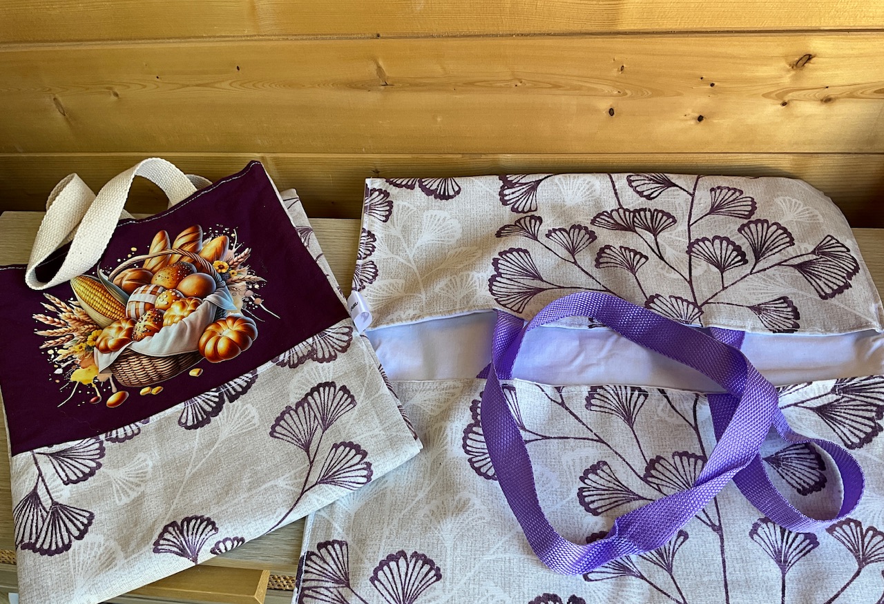 Ensemble Sac à pain floqué + sac à tarte assorti