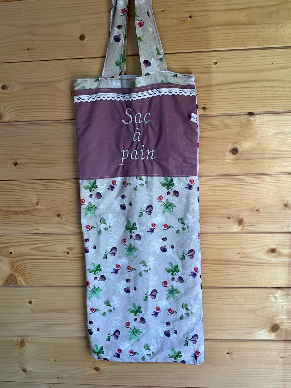 Ensemble Sac à pain brodé + sac à tarte assorti – Image 2
