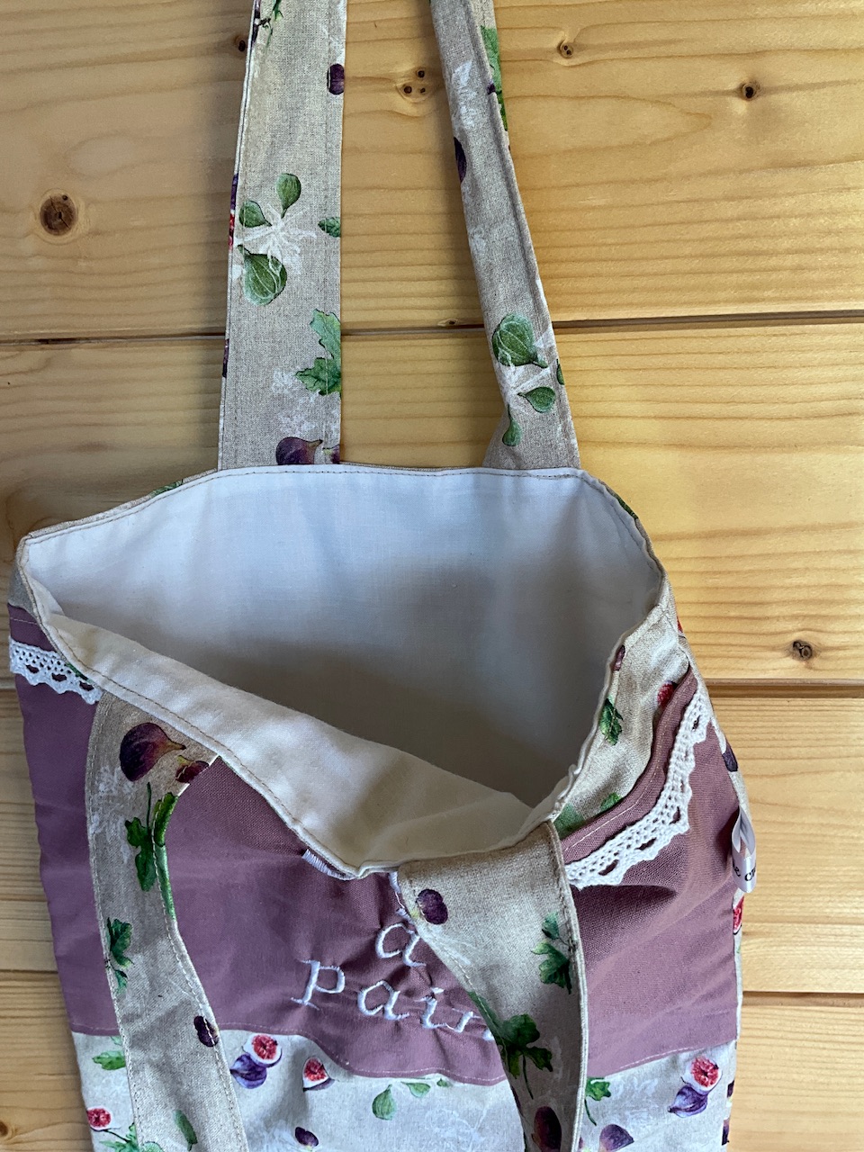 Ensemble Sac à pain brodé + sac à tarte assorti – Image 4
