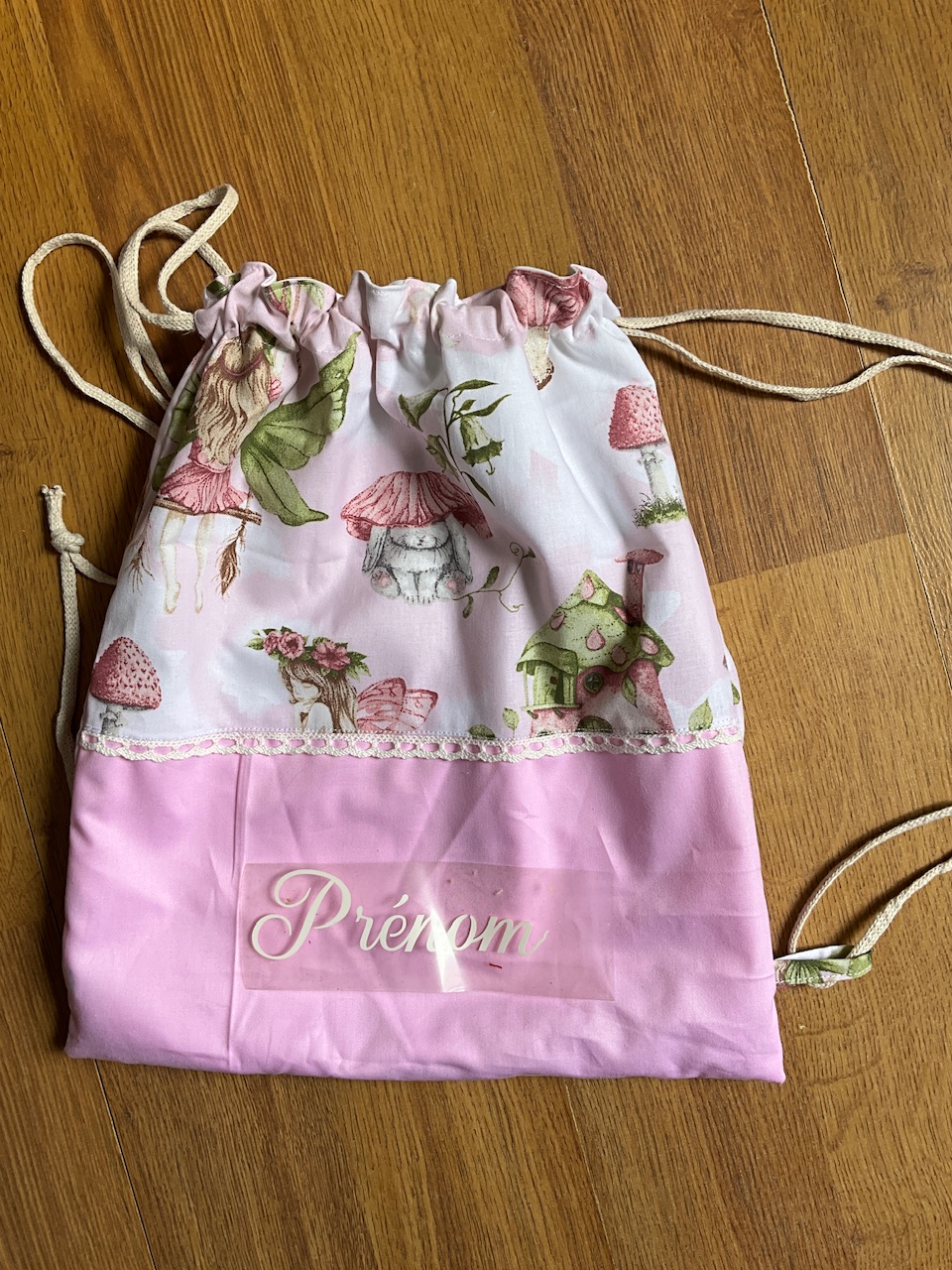 Ensemble sac pochon ( personnalisable) et sa serviette de cantine – Image 2
