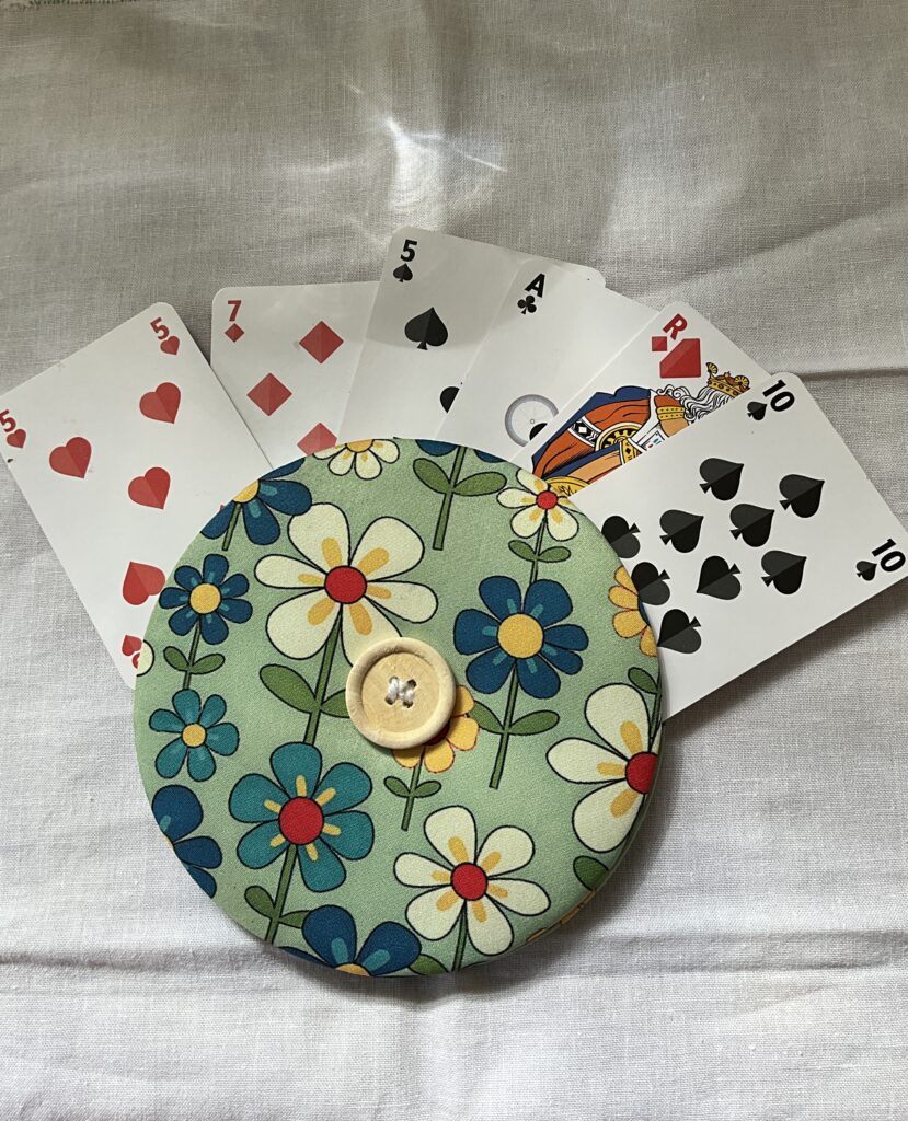 Support de cartes à jouer rond en coton – enfants et adultes