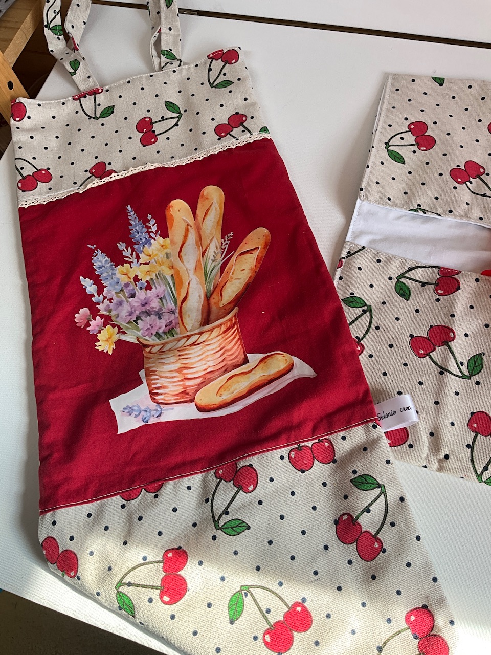 Ensemble Sac à pain floqué + sac à tarte assorti – Image 2