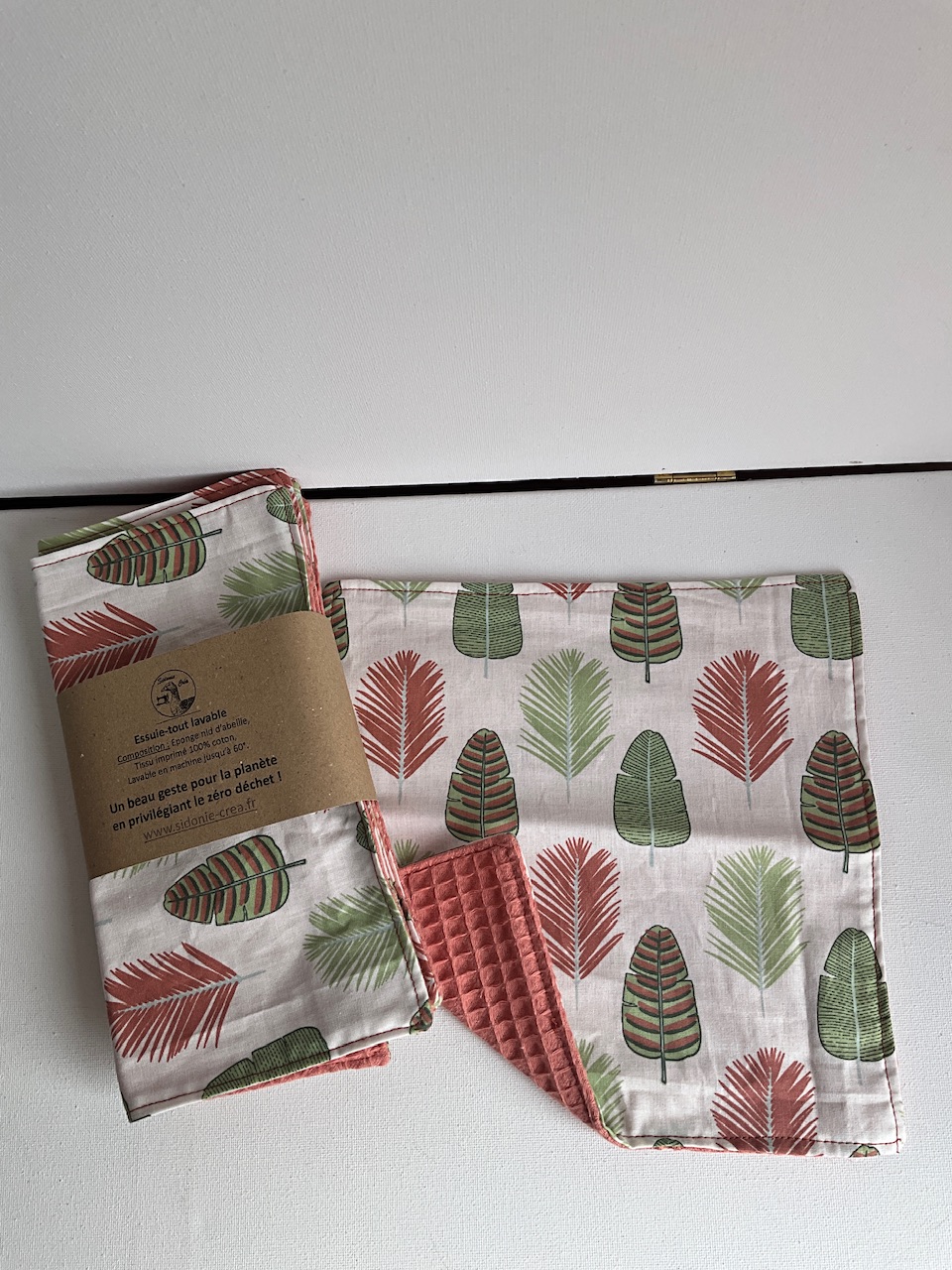 5 feuilles essuie tout lavable « nid abeille »