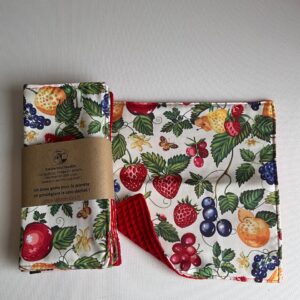 5 feuilles essuie tout lavable « nid abeille »