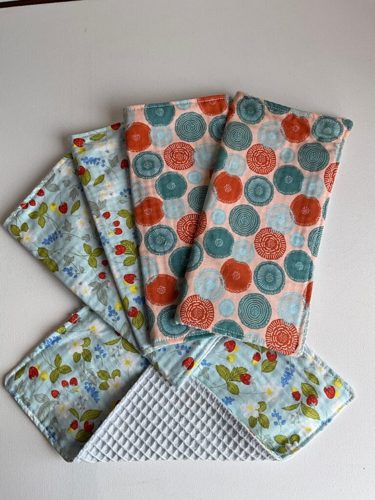 5 feuilles essuie tout lavable « nid abeille »