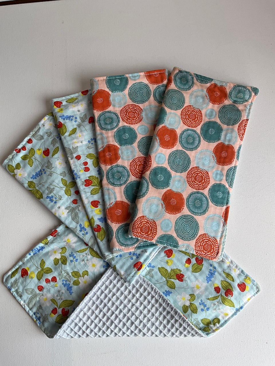 5 feuilles essuie tout lavable « nid abeille »