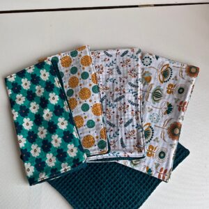 5 feuilles essuie tout lavable « nid abeille »